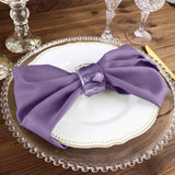 5 Pack | Violet Amethyst Seamless Cloth Dinner Napkins, Wrinkle Resistant Linen | 17inchx17inch