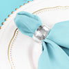5 Pack | Blue Seamless Cloth Dinner Napkins, Wrinkle Resistant Linen | 17inchx17inch