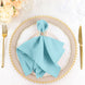 5 Pack | Blue Seamless Cloth Dinner Napkins, Wrinkle Resistant Linen | 17inchx17inch