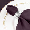 5 Pack | Eggplant Seamless Cloth Dinner Napkins, Wrinkle Resistant Linen | 17inchx17inch