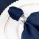 5 Pack | Navy Blue Seamless Cloth Dinner Napkins, Wrinkle Resistant Linen | 17inchx17inch