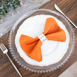 Orange Napkins with Hemmed Edges, Reusable Polyester Dinner Linen Napkins - 17"x17"