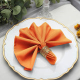 Orange Napkins with Hemmed Edges, Reusable Polyester Dinner Linen Napkins - 17"x17"