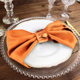 Orange Napkins with Hemmed Edges, Reusable Polyester Dinner Linen Napkins - 17"x17"