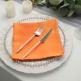 Orange Napkins with Hemmed Edges, Reusable Polyester Dinner Linen Napkins - 17"x17"