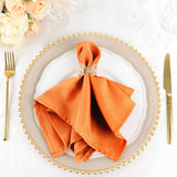 Orange Napkins with Hemmed Edges, Reusable Polyester Dinner Linen Napkins - 17"x17"