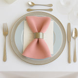 5 Pack Dusty Rose Scuba Napkins – 17x17, Wrinkle-Free & Stain Resistant Cloth Napkins