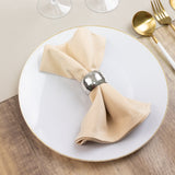 5 Pack Beige Scuba Napkins – 17x17, Wrinkle-Free & Stain Resistant Cloth Napkins