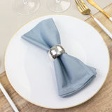 5 Pack Dusty Blue Scuba Napkins – 17x17, Wrinkle-Free & Stain Resistant Cloth Napkins