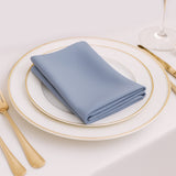 5 Pack Dusty Blue Scuba Napkins – 17x17, Wrinkle-Free & Stain Resistant Cloth Napkins