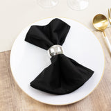 5 Pack Black Scuba Napkins – 17x17, Wrinkle-Free & Stain Resistant Cloth Napkins