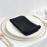 5 Pack Black Scuba Napkins – 17x17, Wrinkle-Free & Stain Resistant Cloth Napkins