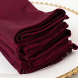 5 Pack Burgundy Scuba Napkins – 17x17, Wrinkle-Free & Stain Resistant Cloth Napkins