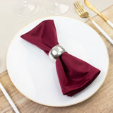 5 Pack Burgundy Scuba Napkins – 17x17, Wrinkle-Free & Stain Resistant Cloth Napkins