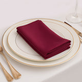 5 Pack Burgundy Scuba Napkins – 17x17, Wrinkle-Free & Stain Resistant Cloth Napkins