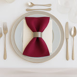 5 Pack Burgundy Scuba Napkins – 17x17, Wrinkle-Free & Stain Resistant Cloth Napkins