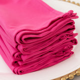 5 Pack Fuchsia Scuba Napkins – 17x17, Wrinkle-Free & Stain Resistant Cloth Napkins