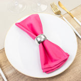 5 Pack Fuchsia Scuba Napkins – 17x17, Wrinkle-Free & Stain Resistant Cloth Napkins