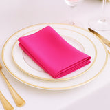 5 Pack Fuchsia Scuba Napkins – 17x17, Wrinkle-Free & Stain Resistant Cloth Napkins