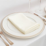 5 Pack Ivory Scuba Napkins – 17x17, Wrinkle-Free & Stain Resistant Cloth Napkins