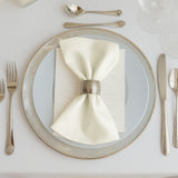 5 Pack Ivory Scuba Napkins – 17x17, Wrinkle-Free & Stain Resistant Cloth Napkins