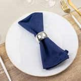 5 Pack Navy Blue Scuba Napkins – 17x17, Wrinkle-Free & Stain Resistant Cloth Napkins