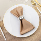 5 Pack Nude Scuba Napkins – 17x17, Wrinkle-Free & Stain Resistant Cloth Napkins