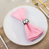 5 Pack Pink Scuba Napkins – 17x17, Wrinkle-Free & Stain Resistant Cloth Napkins