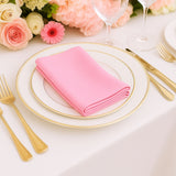5 Pack Pink Scuba Napkins – 17x17, Wrinkle-Free & Stain Resistant Cloth Napkins
