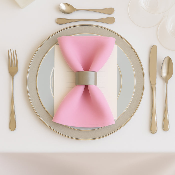 5 Pack Pink Scuba Napkins – 17x17, Wrinkle-Free & Stain Resistant Cloth Napkins