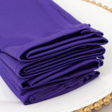 5 Pack Purple Scuba Napkins – 17x17, Wrinkle-Free & Stain Resistant Cloth Napkins