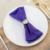 5 Pack Purple Scuba Napkins – 17x17, Wrinkle-Free & Stain Resistant Cloth Napkins