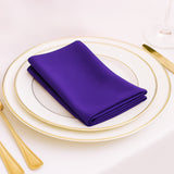 5 Pack Purple Scuba Napkins – 17x17, Wrinkle-Free & Stain Resistant Cloth Napkins