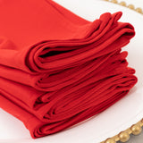 5 Pack Red Scuba Napkins – 17x17 Wrinkle-Free & Stain Resistant Cloth Napkins