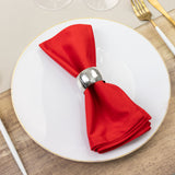 5 Pack Red Scuba Napkins – 17x17 Wrinkle-Free & Stain Resistant Cloth Napkins