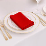 5 Pack Red Scuba Napkins – 17x17 Wrinkle-Free & Stain Resistant Cloth Napkins