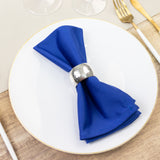 5 Pack Royal Blue Scuba Napkins – 17x17, Wrinkle-Free & Stain Resistant Cloth Napkins