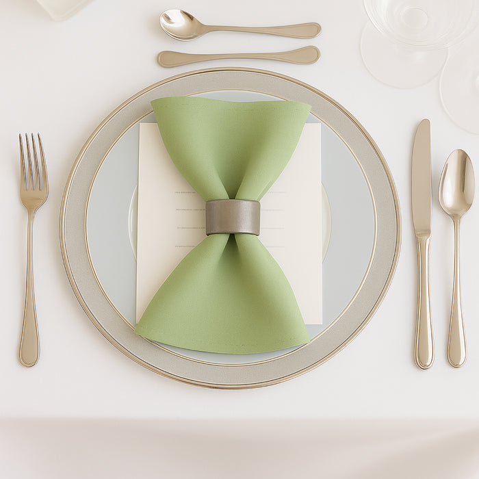 5 Pack Sage Green Scuba Napkins – 17x17, Wrinkle-Free & Stain Resistant Cloth Napkins