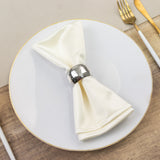 5 Pack Shimmer Pearl White Scuba Napkins – 17x17inch Wrinkle-Free