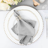 5 Pack | Silver Seamless Cloth Dinner Napkins, Wrinkle Resistant Linen | 17inchx17inch5 Pack | Silver Seamless Cloth Dinner Napkins, Wrinkle Resistant Linen | 17inchx17inch