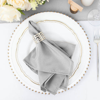 Bulk Silver Seamless Cloth Dinner Napkins for All Your Event Needs
