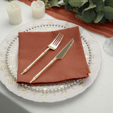 Terracotta (Rust) Cloth Napkins with Hemmed Edges, Reusable Polyester Dinner Linen Napkins - 17\"x17\"