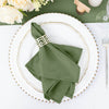 5 Pack | Olive Green Seamless Cloth Dinner Napkins, Wrinkle Resistant Linen | 17inchx17inch