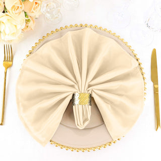 Elevate Your Tablescape with Beige Seamless Cloth Dinner Napkins