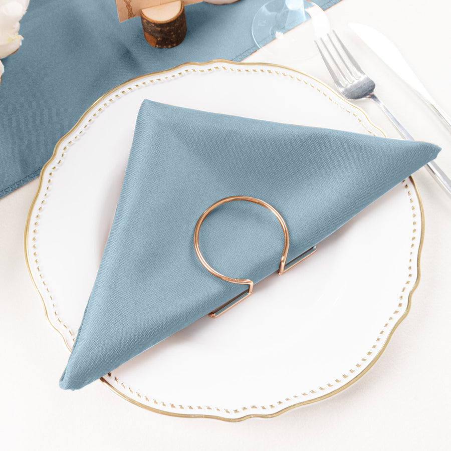 20 Inch x 20 Inch Cloth Dinner Napkins in Dusty Blue Seamless Reusable 5 Pack