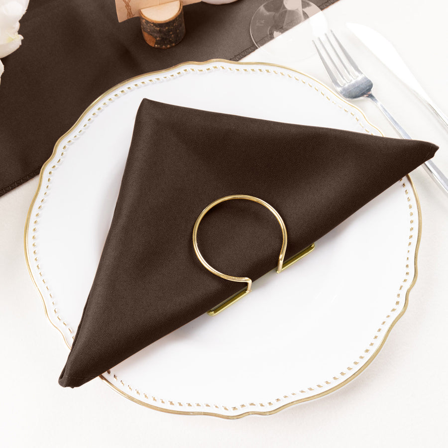 5 Pack | Chocolate Seamless Cloth Dinner Napkins, Reusable Linen | 20inchx20inch