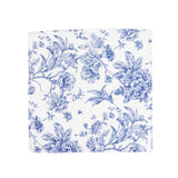 5 Pack White Blue French Toile Polyester Cloth Napkins, 20x20 Floral Reusable Dinner Table Linens