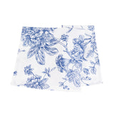 5 Pack White Blue French Toile Polyester Cloth Napkins, 20x20 Floral Reusable Dinner Table Linens