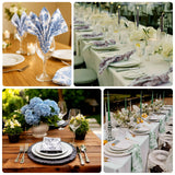 5 Pack White Blue French Toile Polyester Cloth Napkins, 20x20 Floral Reusable Dinner Table Linens