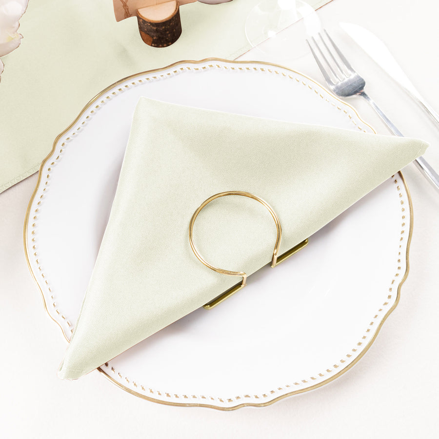 5 Pack | Ivory Seamless Cloth Dinner Napkins, Reusable Linen | 20inchx20inch